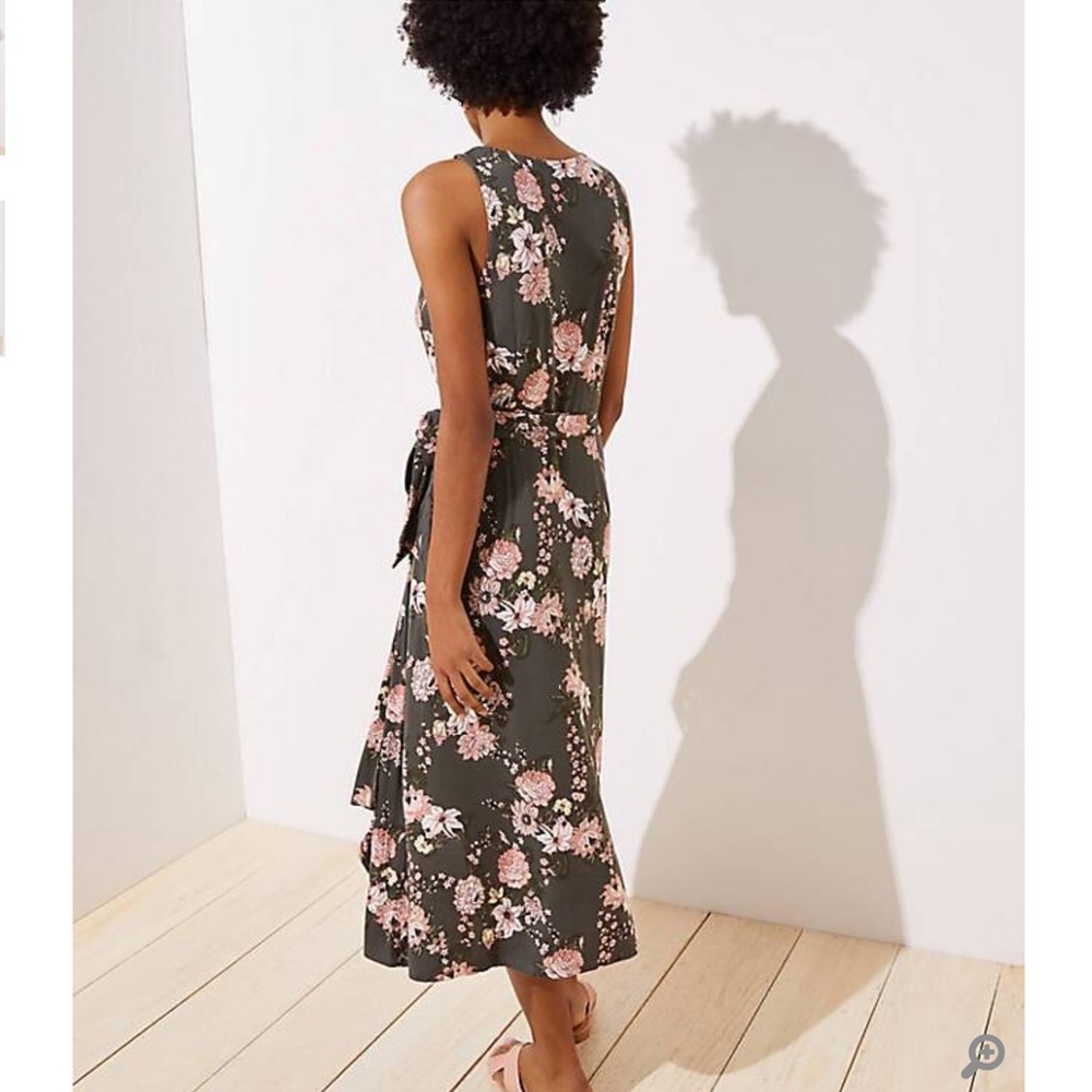 NWT LOFT Boutique Wrap Midi Dress - Picture 2 of 6